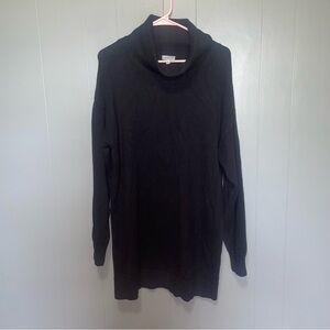 Raya Black Turtleneck Tunic Sweater Dress Large